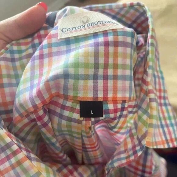 Men’s long sleeve, large multicolor plaid dress shirt - Picture 5 of 5